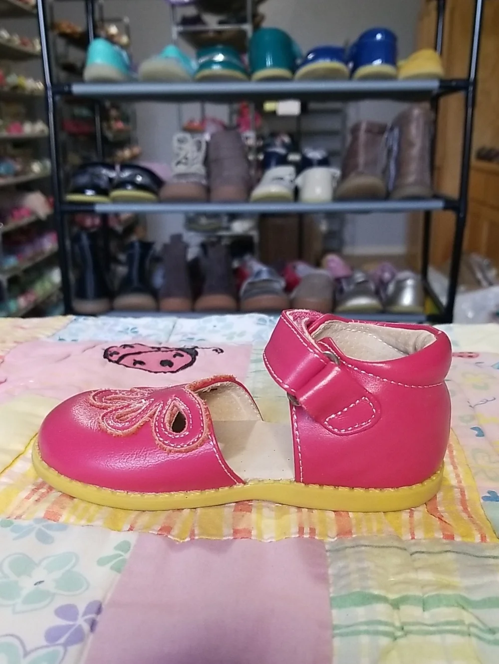 Livie & Luca Pink Leather Mary Jane Shoes Size 6 Soft Leather Petals
